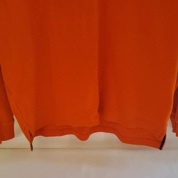 Lacoste Quarter-Zip Up with Vintage Collar Look Orange and Blue Size XL - Picture 4 of 15